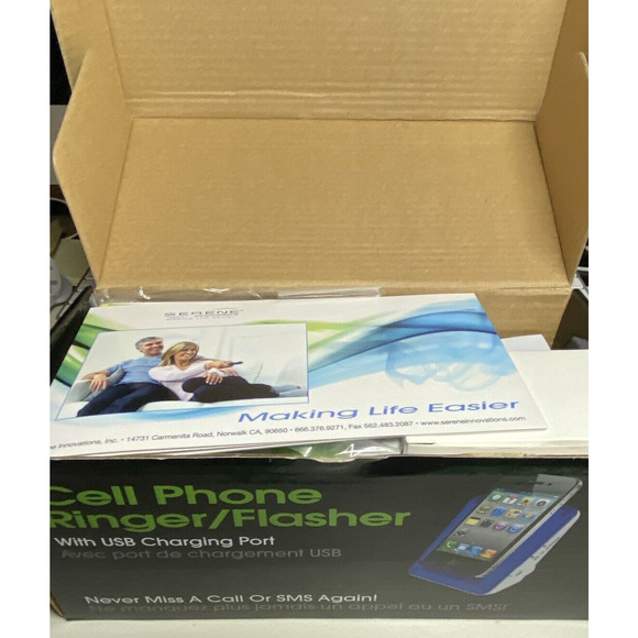 Serene Central Alert Cell Phone Ringer Flasher Land Line Capable Open Box Unit - Picture 9 of 9